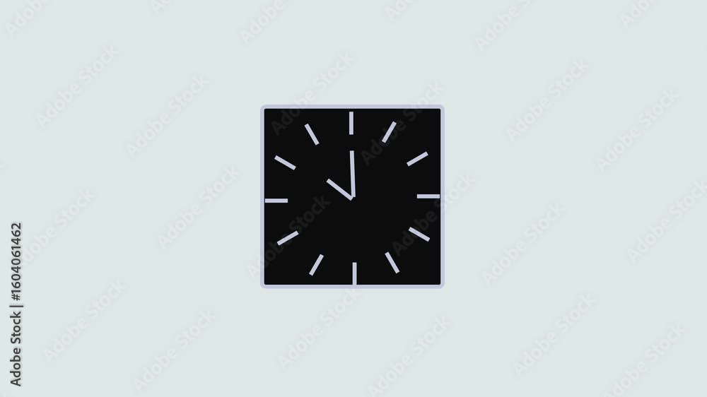 Poster classic analog wall clock ticking on a white background. elegant and simple animation loop for use i