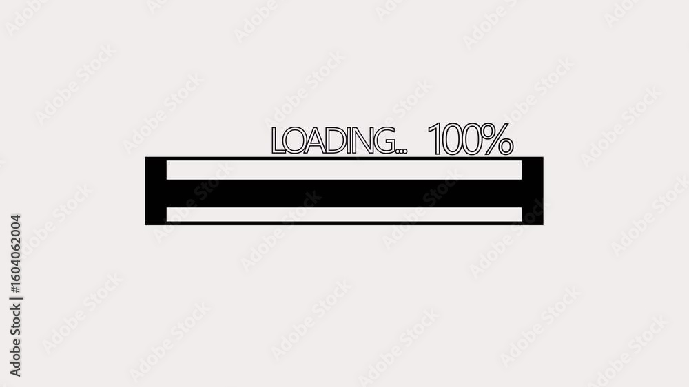 Fototapete minimalist loading bar on white background. smooth progress bar animation for overlay, ui demo, app 