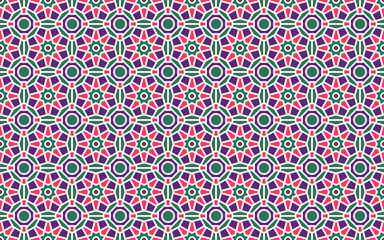 Colorful Geometric Islamic Mosaic Seamless Pattern Background