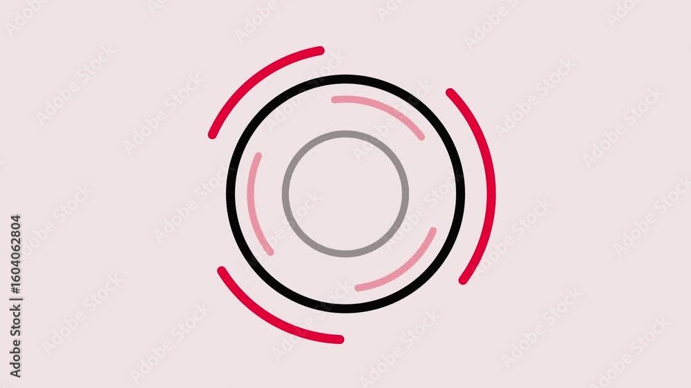 Poster simple thin line circular loading animation in abstract style perfect for minimal ui design and mode