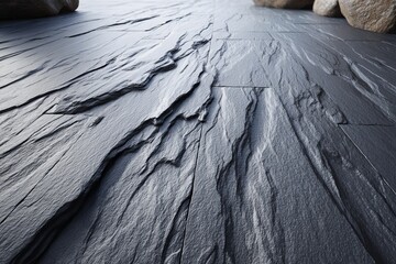 In business environments, large slate tiles that feature texture and variation lay the groundwork for a sense of stability and strategic growth