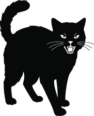 Angry Black Cat Silhouette