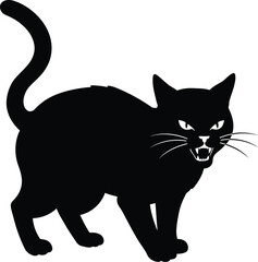 Angry Black Cat Silhouette