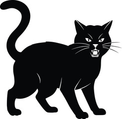 Angry Black Cat Silhouette
