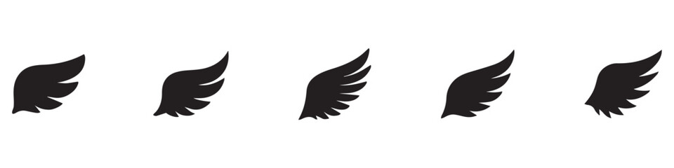 Wing icon set. Wing vector. Collection wings badges. Wing logo Vector illustration. EPS 10