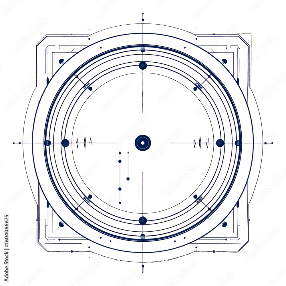 Poster abstract geometric circle design with concentric lines