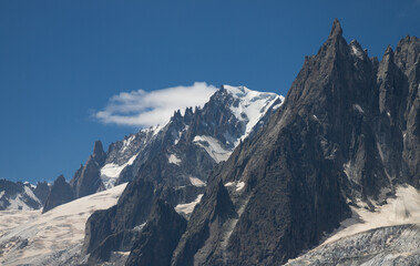 The Mont Blanc du Tacul and Mont Blanc massif.