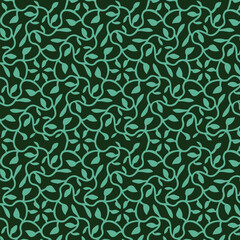 Seamless pattern with chain leaves