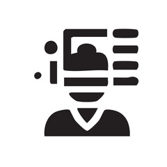 Minimalist AI, Technology & Robotics Icons – Black and White Silhouette Vector
