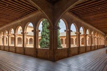 SALAMANCA, SPAIN, APRIL - 17, 2016:  The renaissance-baroque atrium of Colegio Arzobispo Fonseca.
