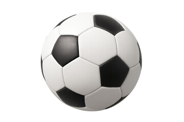 Fototapeta premium Photorealistic 3d rendering of a rotating soccer ball, isolated on a transparent background, perfect for sports-themed projects
