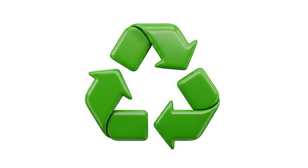 Obraz premium Green Recycle Symbol Isolated on White Background Environmental Conservation Concept
