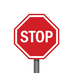 red stop sign isolated vector illustration
