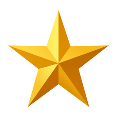 Golden star. Vector realistic star shape for decoration. Star rating, award, medal, game, Christmas decor, celebration. Cosmic element