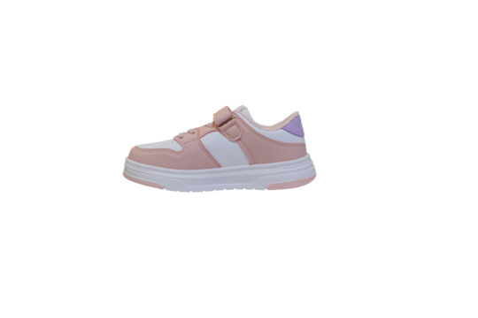 white and pink sneakers isolated, one child's sneaker on a white background