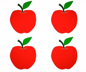 This picture shows that red apple white background