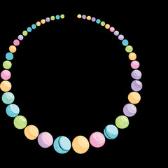 Obraz premium Pastel Ombre Round Bead Necklace