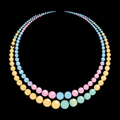 Obraz premium Gradient Striped Bead Circle Necklace