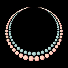 Striped Pastel Bead Circle Necklace