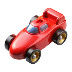 Fototapeta premium 3d red toy race car isolated on transparent background
