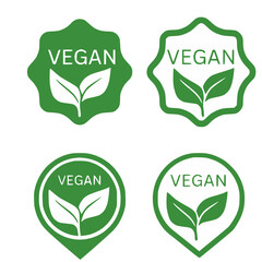 Vegan icon set.Green leaf on transparent background. Vector illustration,Bio, Ecology, Organic logos and badges, label, tag. 