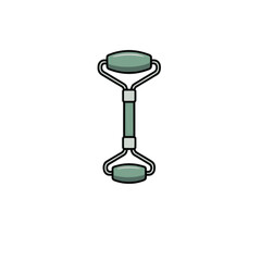Face roller icon, colored vector massager for skincare and beauty routines, isolated on a transparent background