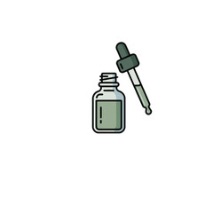 Serum dropper bottle icon, colored vector symbol for skincare cosmetics, isolated on a transparent background