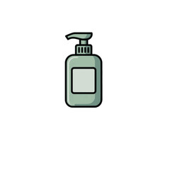Dispenser bottle icon, colored vector symbol for lotion or liquid soap, isolated on a transparent background