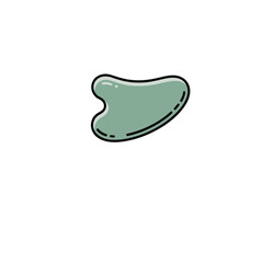 Gua Sha tool icon, colored vector of a face massage and lifting stone, isolated on a transparent background