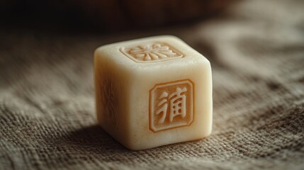 Minimalist Mahjong Tile Displayed On Neutral Linen Surface With Surrounding Negative Space Symbolizing Simplicity