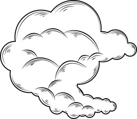 Cloud Hand Drawn Ink Sketch Vector