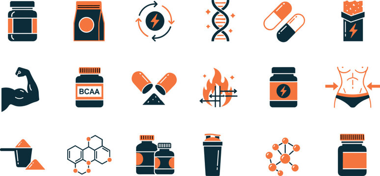 Sport supplements and fitness nutrition editable stroke outline icon isolated on white background flat vector illustration.