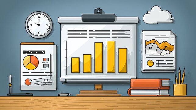 Business training infographic design with steps and charts, educational visuals, professional development, coaching materials