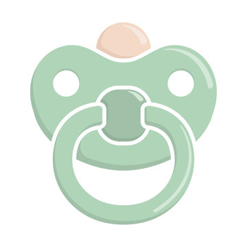 Color illustration of a baby pacifier in pastel tones without background.