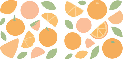 Minimalist Orange Fruit Pattern Illustration.
