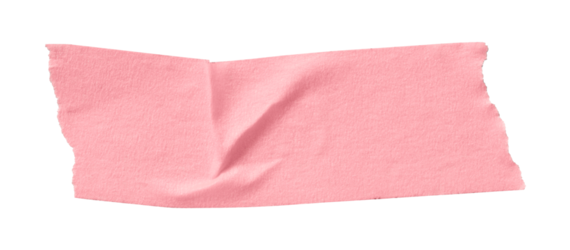 pink crumpled torn tape isolated on transparent background
