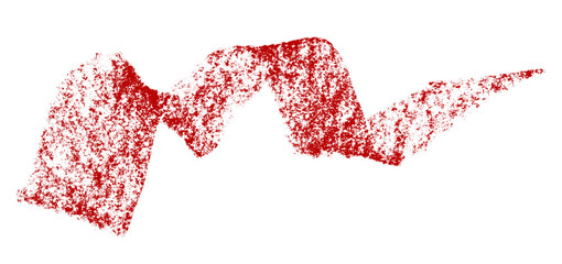 Red crayon brush stroke isolated on transparent background