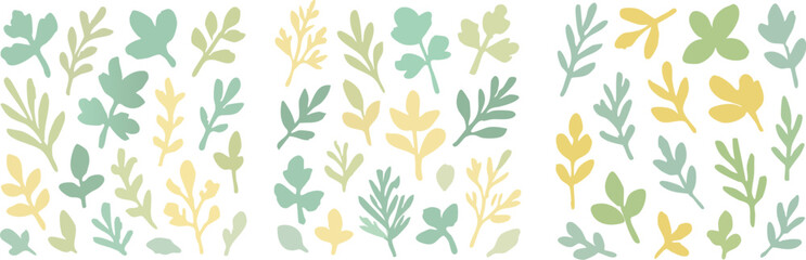 Pastel Green and Yellow Leaf Pattern Design 3.