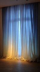 Soft light through sheer curtains