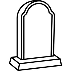 Simple Memorial Stone Line Drawing