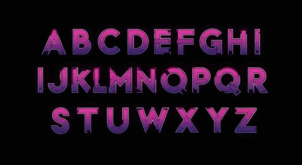 pink violet alphabet set