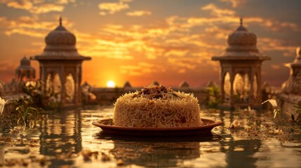 Golden sunset rice dish