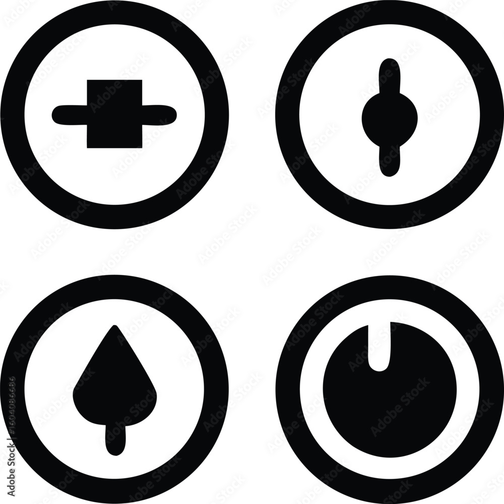 Poster four slider controls with different designs interface setting