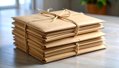 Stack of tied brown envelopes (1)