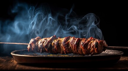 Cooking meat skewer food photography