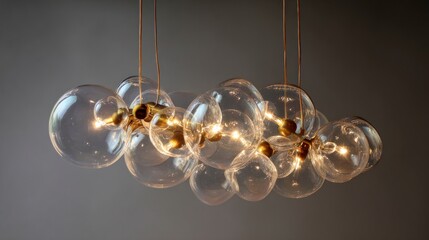 Clustered glass bubble pendant lights