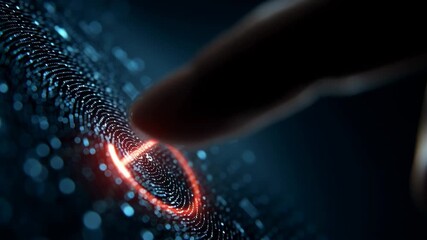 A hand interacts with a glowing digital interface, symbolizing the ease of navigating modern mobile banking - Powered by Adobe