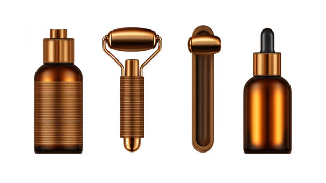 Intricate closeup, exploring the textured world of copper screws and fasteners in detail.