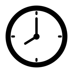 Simple black clock on green background for timerelated concepts