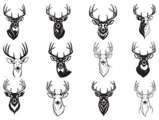 WHITE TAIL DEER HEAD SILHOUETTE